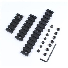 Black 3 Pieces Nylon Plastic Rail 5/7/13 Card Slot 20mm Keymod Bracket Keymod Rail Base