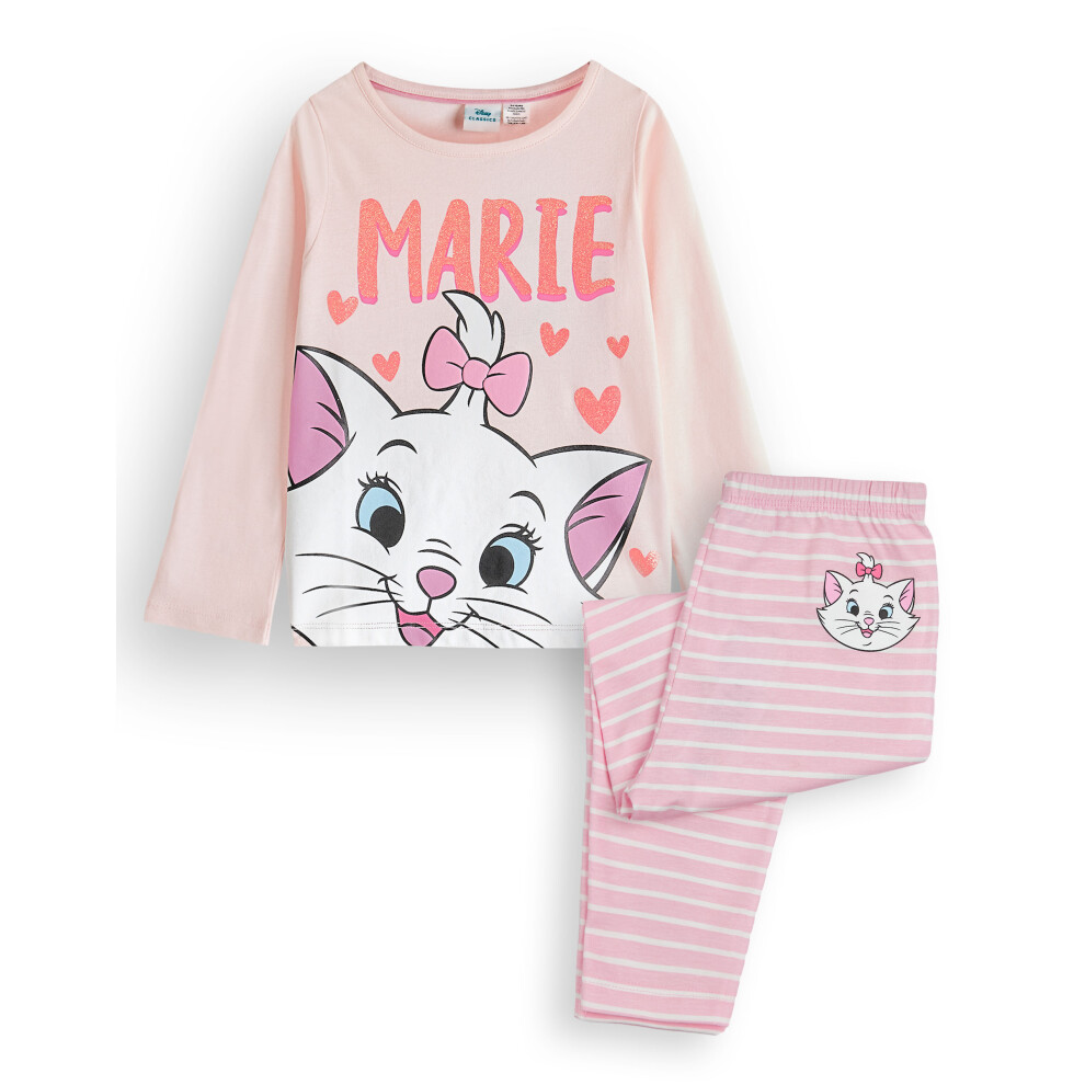 Disney Girls Pink (5-6 Years) Long Sleeve Long Leg Pyjama Set (S )