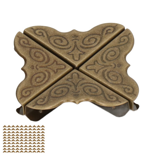 100pcs Book Corners Bronze Vintage Style Inner 4mm 1