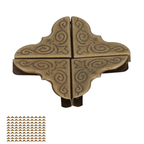 100pcs Book Corners Bronze Vintage Style Inner 4mm 2