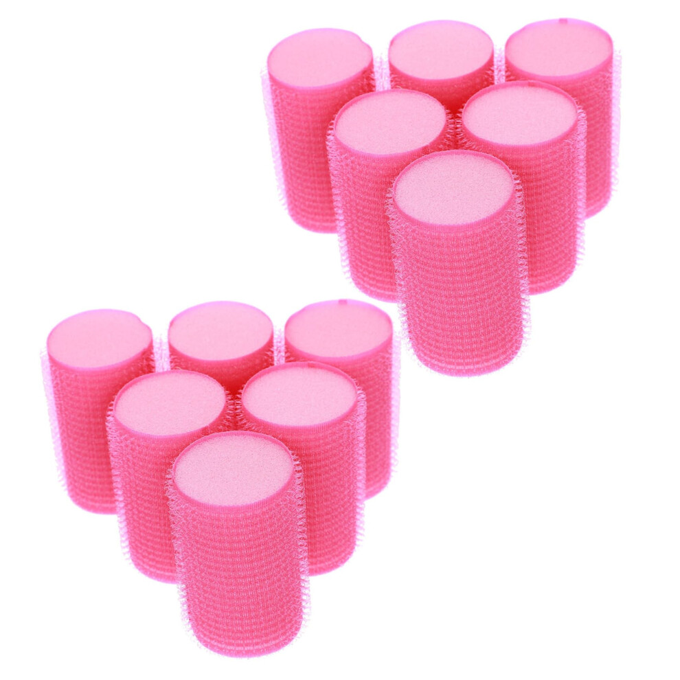 Self-Adhesive Curler Sponge Hair Rollers 12pcs Volume-Boosting Styling Tools for Women Rosy Color Curls Accessories