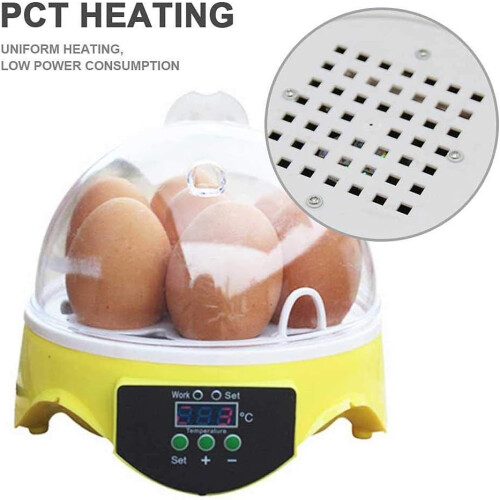 Egg Incubator Mini Automatic 7 Egg Capacity Intelligent Temperature Control for Chickens, Ducks, Geese, and Birds 2