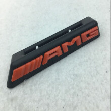 (Red)1 X Amg Logo Emblem Badge Front Grille For Mercedes Benz Gla Cla Glc Gle Cls Gls