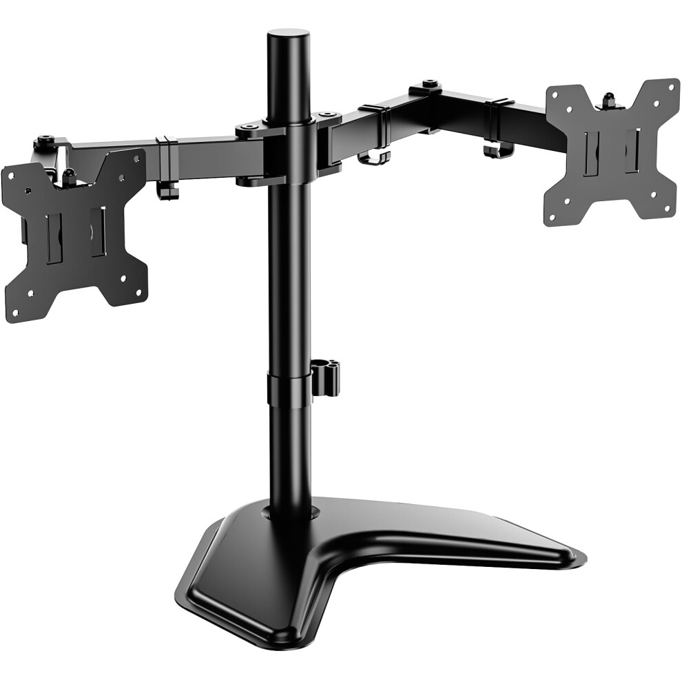 Dual Monitor Stand For Up To 27 Inch Screens, Adjustable Articulating Arm With Tilt Swivel Rotate, Vesa 75 & 100Mm, Black 9016109716392