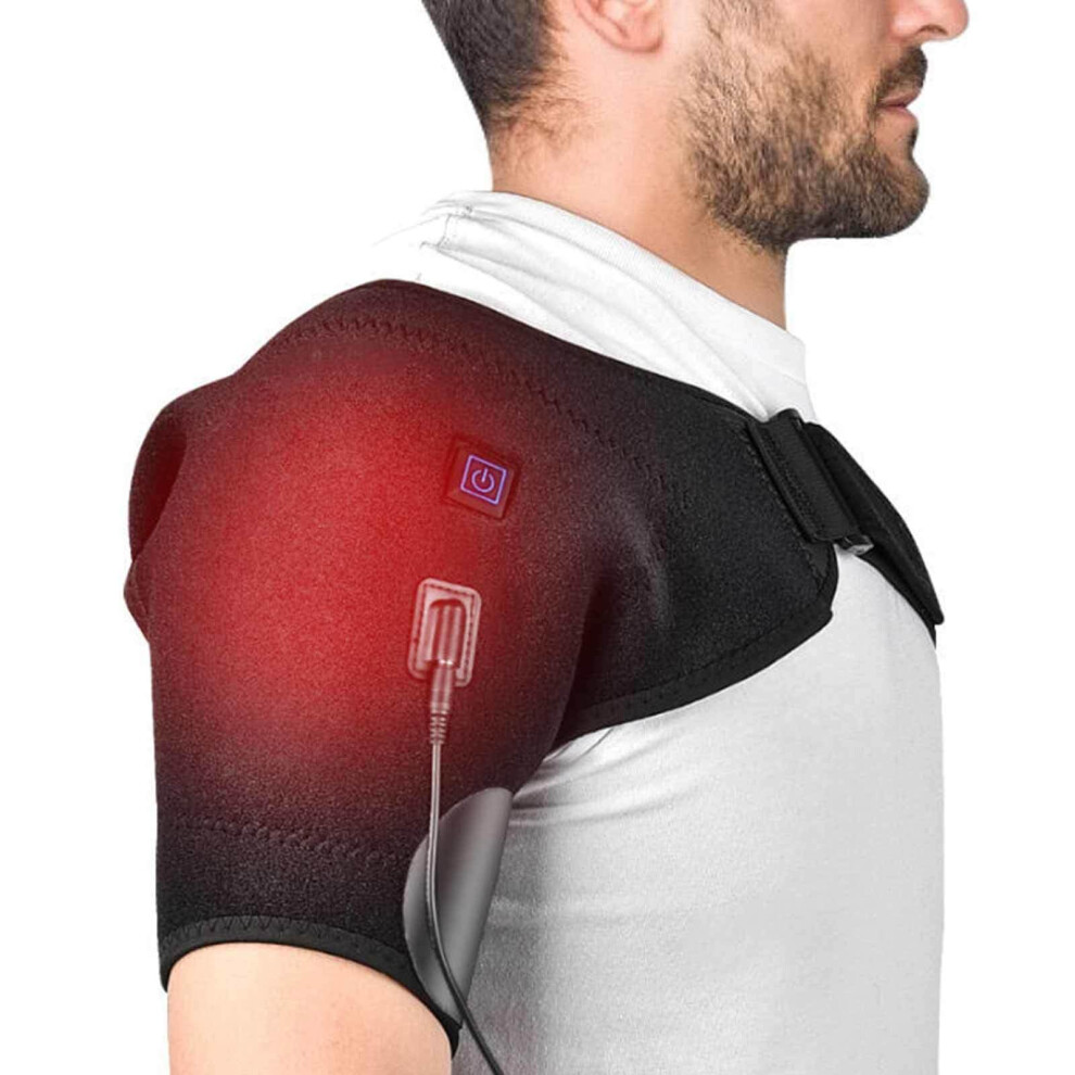 Shoulder Heating Pad - Adjustable Heated Shoulder Brace Wrap with Hot Cold Therapy for Rotator Cuff and Muscle Pain Relief