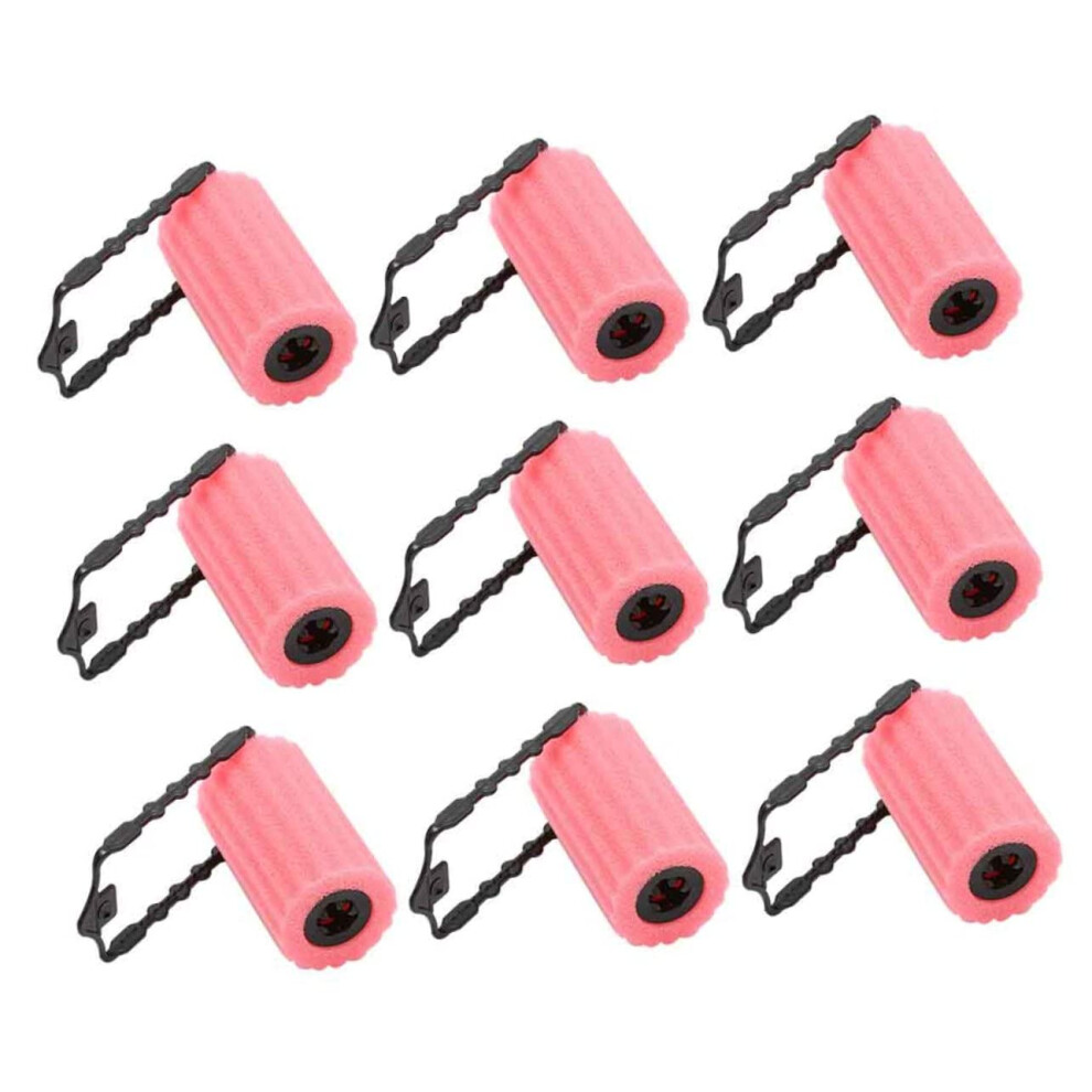 12pcs Pink Jumbo Sponge Hair Rollers No Heat Curlers for Women Soft Lightweight DIY Hair Styling Tools