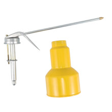 Metal Oil Can Manual Transfer Pump Engine Oil Dispenser for Car Motorcycle Home Use with Flexible Hose and Nozzle