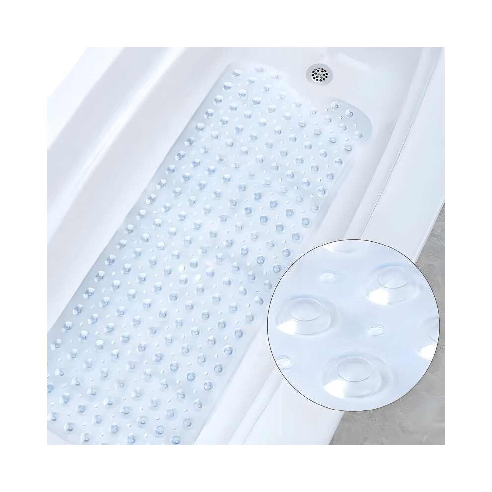 (Transparent White) Bathtub Slip Non Shower Mat Bathroom Massage Suction Cup Leaky Mats Hole Floor-image-OPC-PKDC8J2-NEW
