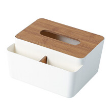 Elegante Elfenbeinweiß-Taschentuchboxenabdeckung - PP & Faserplatte, 18x14,5x9,3cm