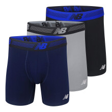New Balance Heren 6 Boxer Brief Fly Front met Pouch, 3-Pack, BlackSteelPigment, X-Large