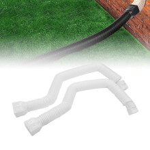 2 Set Gutter Downspout Extension Flexible 21in to 58in Drainage Pipe White