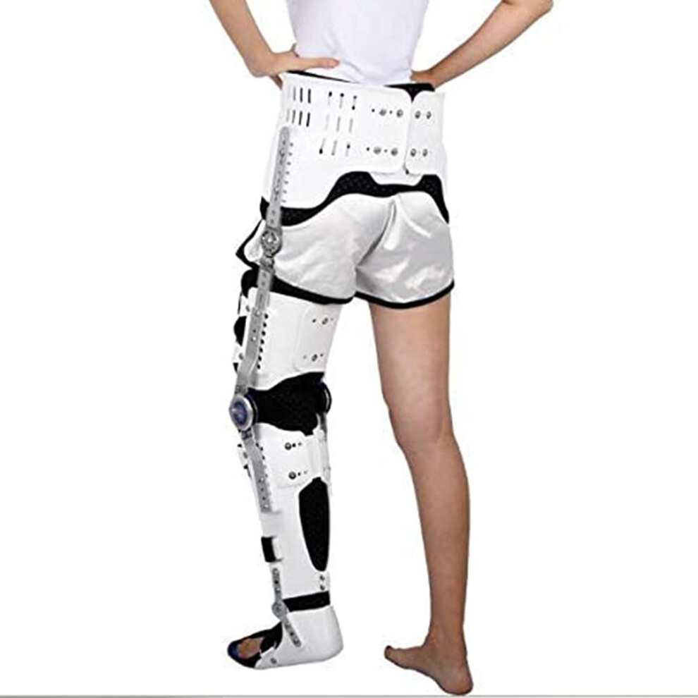 Hinged Post-op Hip Abduction Brace for Adults, Adjustable Hip Stabilizer Support, Thigh Knee Ankle Foot Orthosis