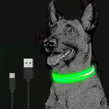 Adjustable Luminous Led Glowing Safety Dog Collar-size,colors,yellow Battery