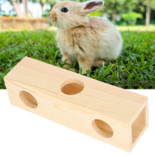 Holz Hamster Tunnel Kleintier-Übungsspielzeug 24,5x6,5cm