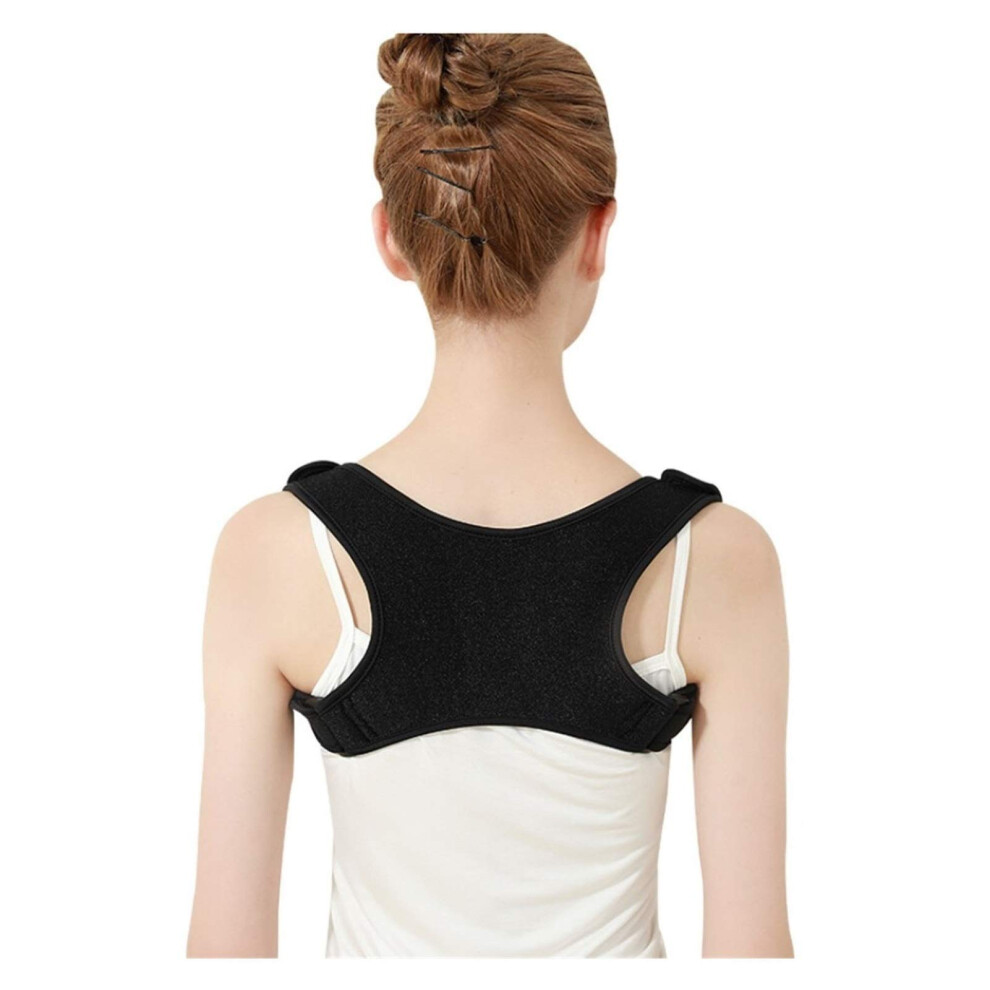 Upper Adjustable Back Posture Correction Brace - Self-Heating Clavicle Support Strap, Large Size for Proper Shoulder Alignment
