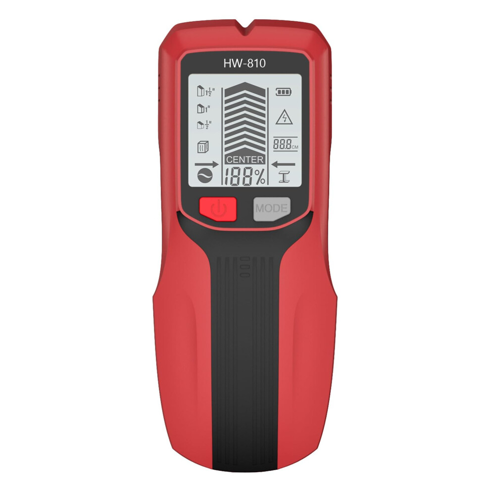 5 In 1 Wall Scanner For Metal, Cable, And Wood Detection With Lcd Display And Sound Alerts, Red Stud Finder 6038364218155