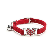 Cat Collar Shiny Heart Decor with Bell for Kitten Catsred,blue,2pcs)