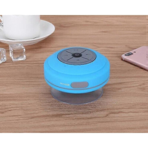 Blue-water Resistant Bluetooth Led Shower Speaker Fm Radio Tf Card Reader