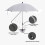 85 cm Version Grande Denim Gris Parasol Clip-On 8