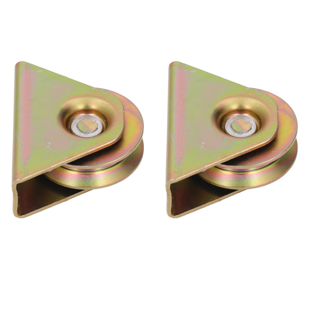 2Pcs Groove Pulley Wheel 48Mm Alloy Steel Rope Block Load 250Kg 7671347896460