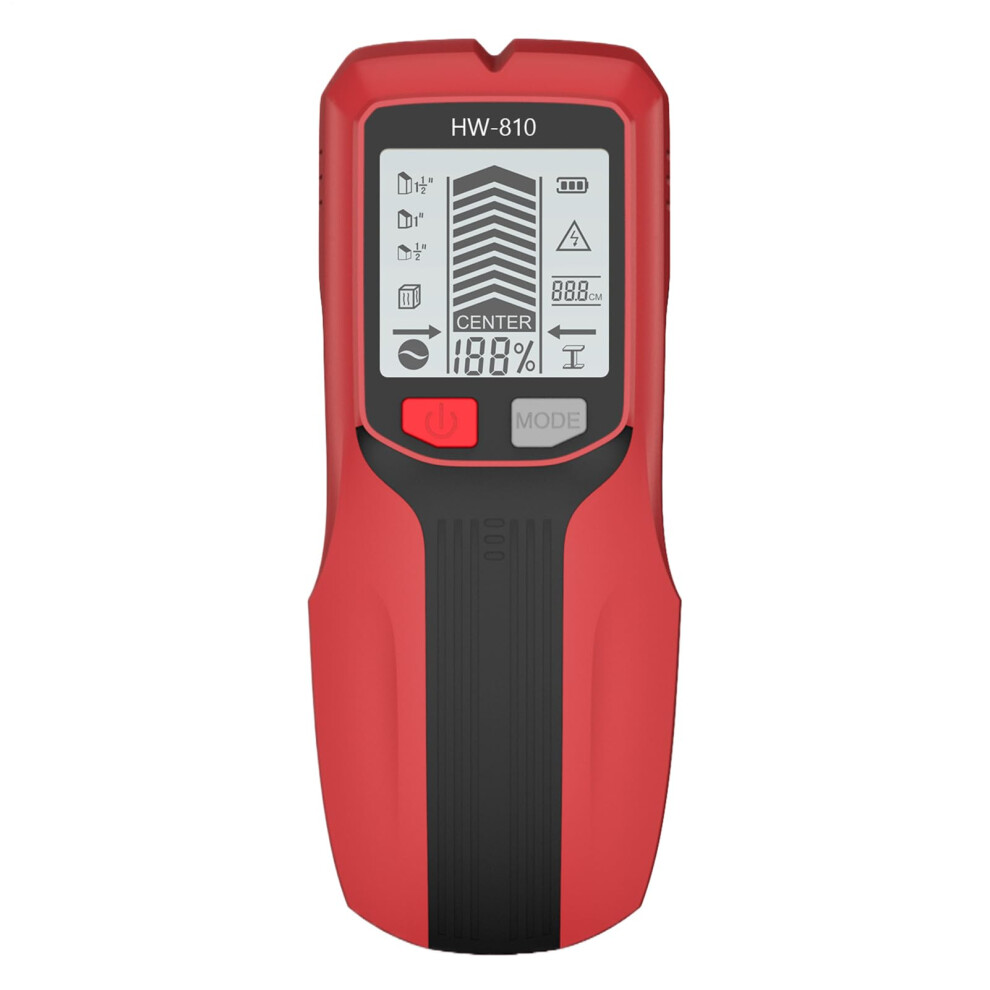 Wall Scanner - Handheld Wood Stud Finder with LCD Display for Electrical Framing and Drywall Measurement, Red Color-image-OPC-PKDCSTQ-NEW