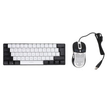 Clavier RGB à 61 touches 288,5  101  34 mm Blanc-Noir