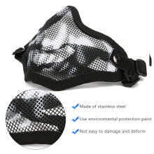 Metallnetz-Gesichtsmaske Taktik-Halbcover für Paintball CS V1, Stahl Draht in Schwarz Schädel & Dschungel