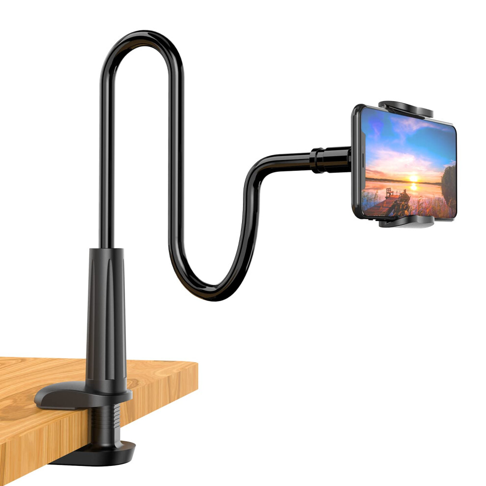 Shawe Phone Holder Bed Gooseneck Mount - Flexible Arm 360 Mount Clip A 791386187415