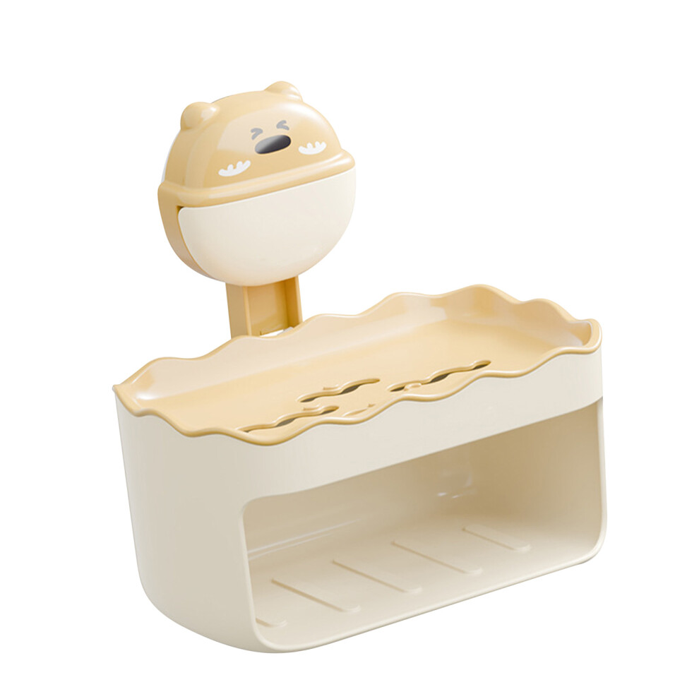 Wall Mounted Double-Layer Soap Box, Yellow, 14x9x14.5cm-image-OPC-PKDD75S-NEW