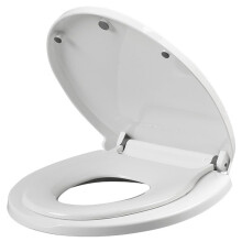 Family Toilet Seat 2-in-1 Removable Child Seat Soft Close V Shape Design for Toddlers and Adults White Color