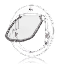Cat Flap Door Small with Dual Lock, Weather Resistant ABS Plastic, Transparent Pet Door for Glass Windows and Doors