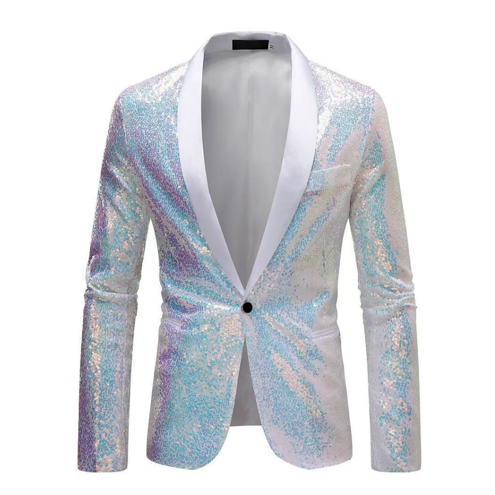 (S)Mens Sequin Glitter Wedding Party Shawl Collar Blazer Jacket-image-OPC-PKDGBDY-NEW