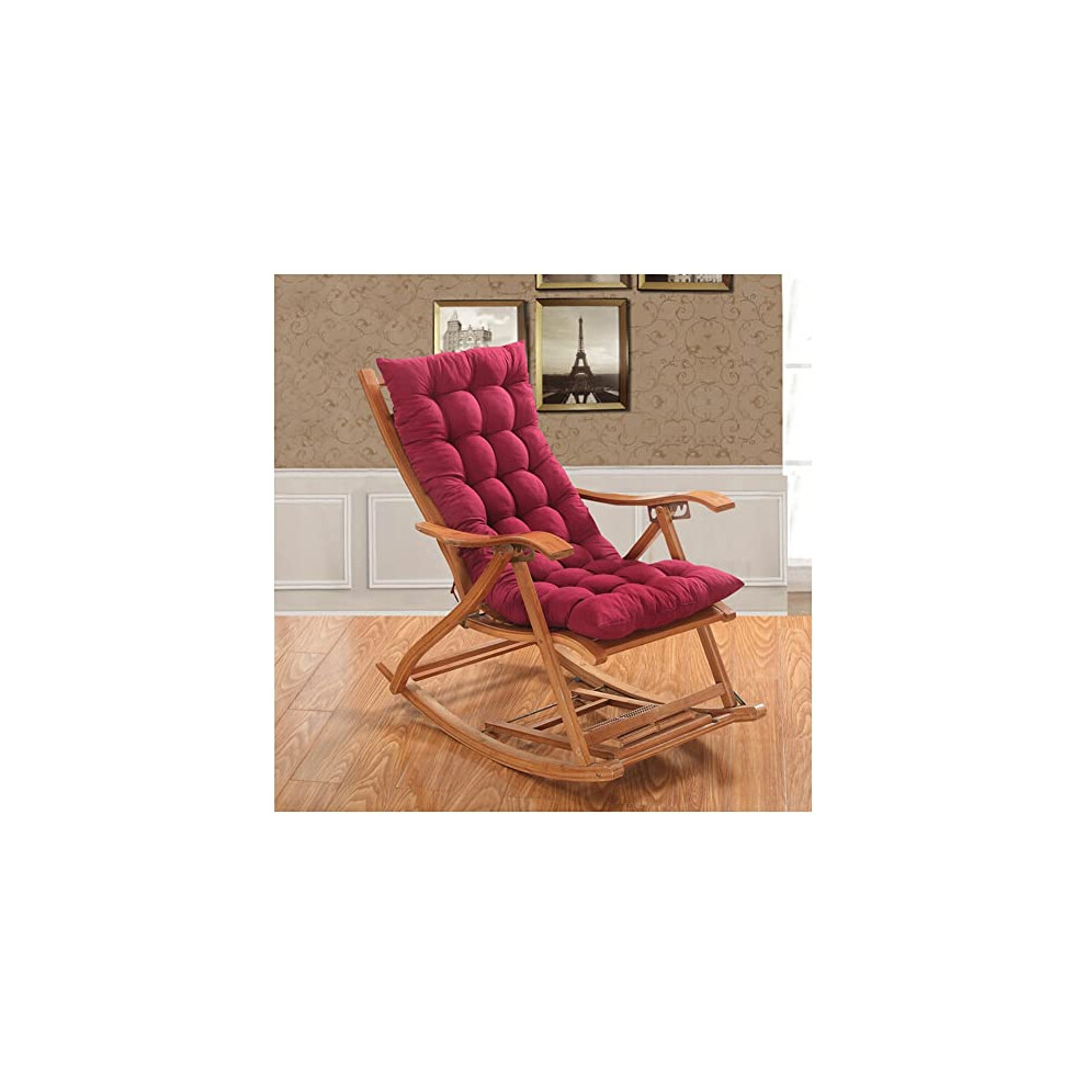 Outdoor Folding Lounge Chair Rocking Chair with Padded Cushion for Patio and Garden, Red 40x108cm Comfort Seat-image-OPC-PKDDCYK-NEW