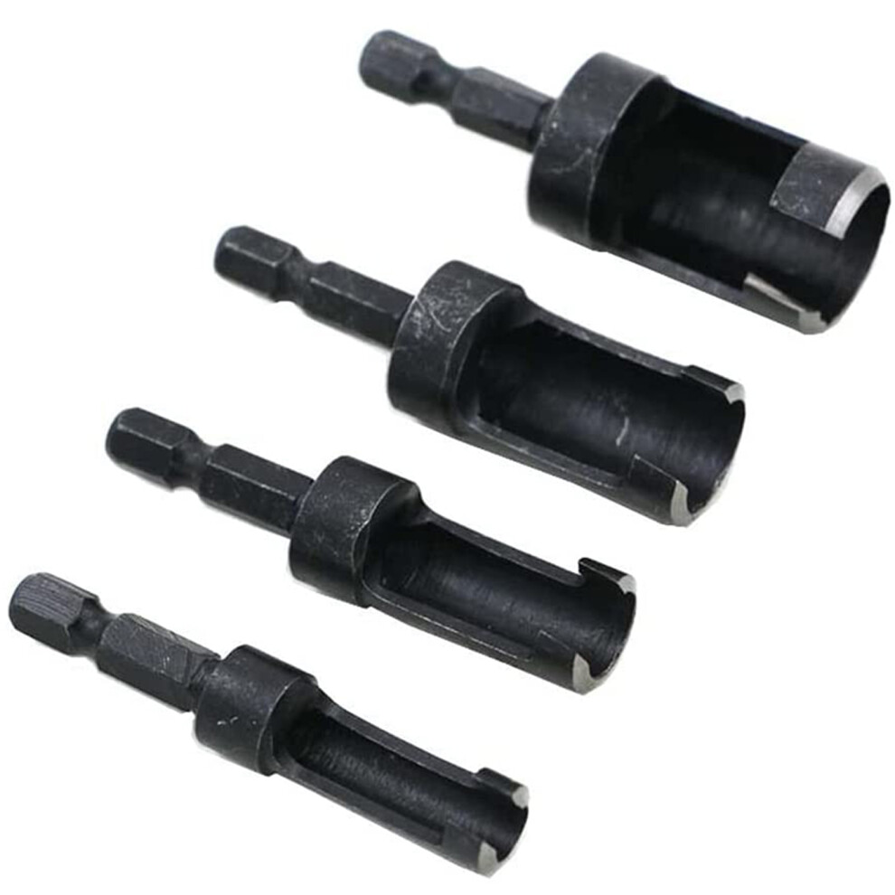 4Pcs Multifunctional Sturdy Wooden Plug Hole Cutter Bit Kit Cork 7754000097296