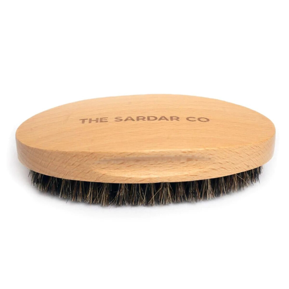 Natural Boar Bristle Beard Brush 100% Boar Bristles Solid Beech Wood Handle Softening Detangling Facial Hair