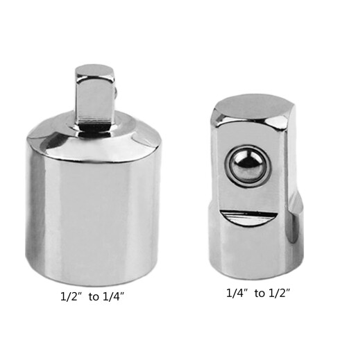 2 Pcs Square Ratchet Socket Adapter Reducer Converter Set Repair 2