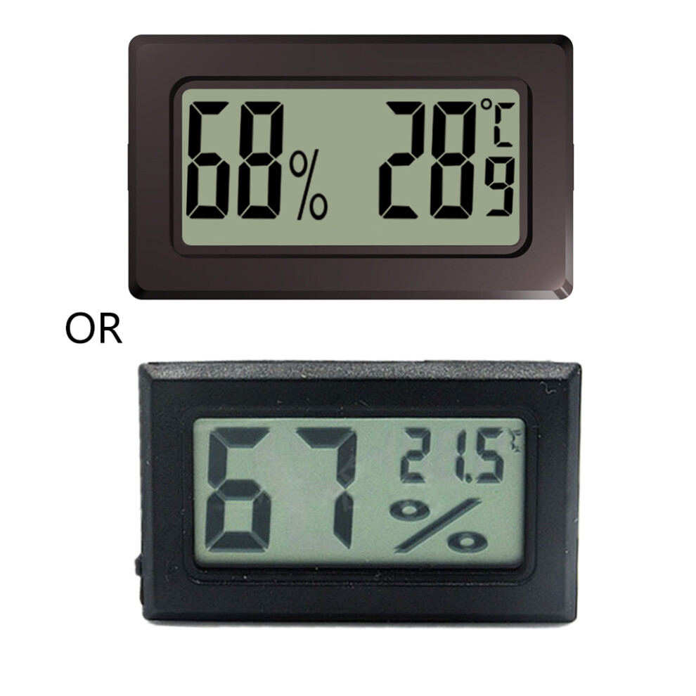 Black Small Hygrometer Thermometer Lcd Digital- Celsius