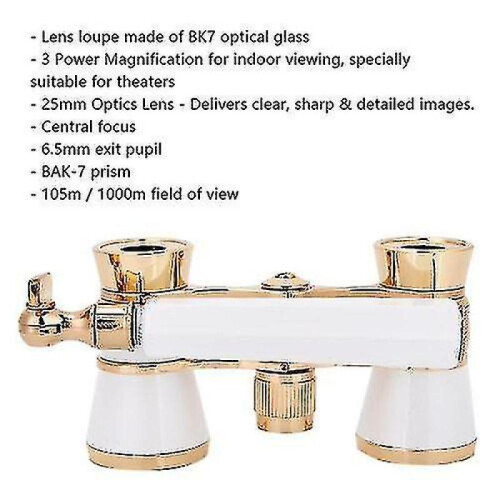 Binoculars Theater 3x25 White 1