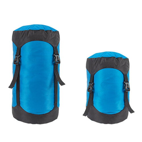 Compression Sack for Sleeping Bag Storage - Small 5-35L 40D Ripstop Fabric, Waterproof, Blue Color