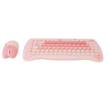 Teclado inalámbrico 2.4G de 84 teclas & ratón de 4 teclas rosa