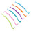 12Pcs Double Sided Cat Toothbrush Set, Curved Handle, Elastic Bristles 12