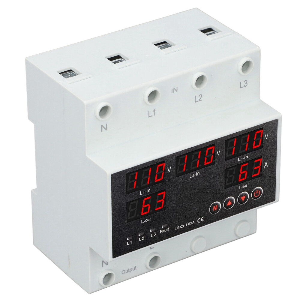 Automatic Transfer Switch 63A 3P4w Led Display Adjustable Voltage Protector 4971347904527