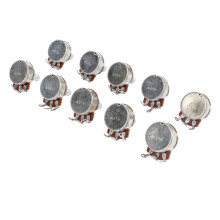 10 Stück A25K 25 kΩ Metall-Potentiometer, 18 mm Welle M8