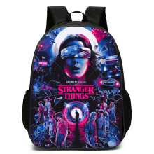 (Blue)Mochilas Stranger Things hombres mujeres adolescentes bolso escolar viaje al aire libre computadora portátil