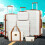 (Cream) 6-Piece Travel Luggage Set ABS Hard Shell Suitcase 1