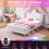(Cream White, PU Leather Bed Frame) 3ft Single Upholstered Bed with LED Headboard 6