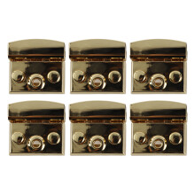 6pcs Turn Lock Clasp Light Gold Rustproof Alloy