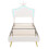 (Cream White, PU Leather Bed Frame) 3ft Single Upholstered Bed with LED Headboard 8
