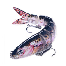 8 Segment Artificial Hard Baits Multi Jointed Swimbaits with Treble Hook for Saltwater Fishing Crankbait Lures