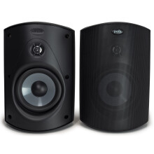 Altoparlanti da esterno Polk Audio Atrium 5 con bassi potenti (coppia, neri) - Resistenti a tutte le condizioni atmosferiche | Ampia copertura so